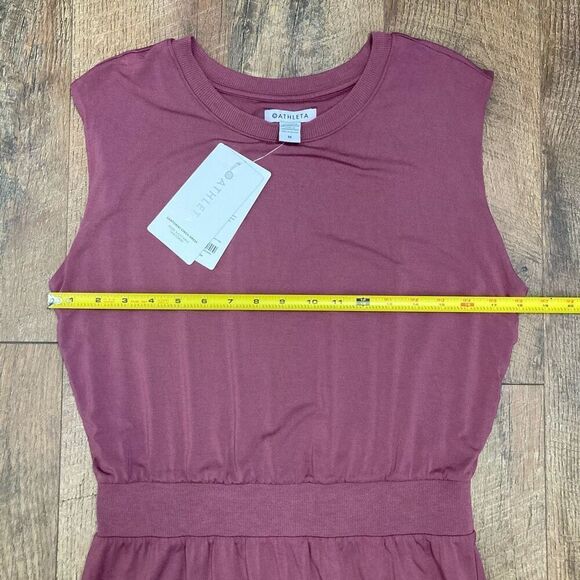 Athleta Santorini Cinch Sleeveless Midi Dress in Tawny Rose Athleisure sz M NWT - Picture 7 of 10